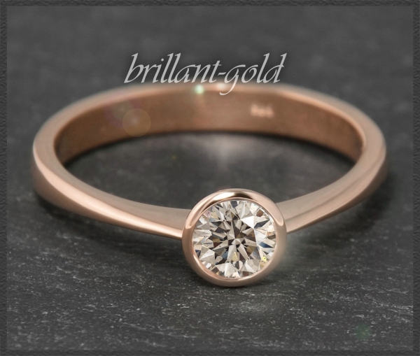 Brillant Gold Ring mit 0,30ct in 585 Rotgold